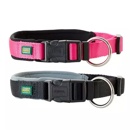 Hunter Koiran kaulapanta Neopren Vario Plus (M-L, Musta-Harmaa) - Koiran kaulapannat - HT64166 - 1