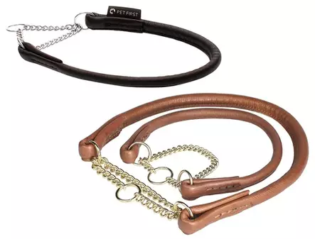 Pet First Classic NahkapantaPyöreä, 1/2-kiristävä (10 mm x 40-55 cm, Musta) - Koiran kaulapannat - NK8710141 - 1