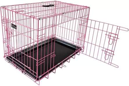Brava Kevytmetallihäkki, Pinkki (L) - Koiran häkit ja kuljetuslaatikot - 80908 - 1